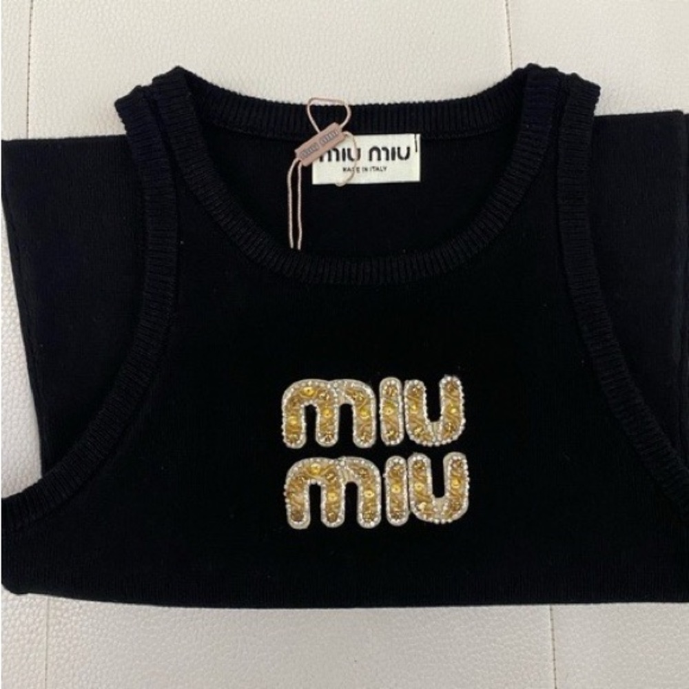 Miu Miu Black Tank Top size medium Size:L - Picture 3 of 8
